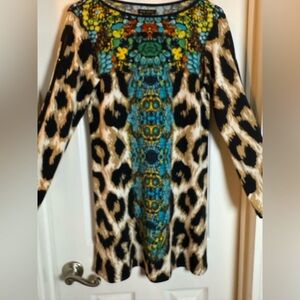 Artsy VTG Eva Varro Ladies Tunic Top
Blouse Size S Abstract Colorful Statement